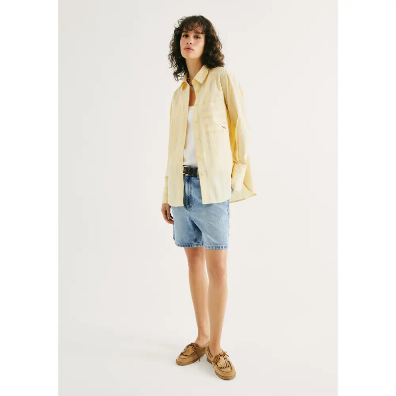 CAMISA FEM AMARELO CLARO