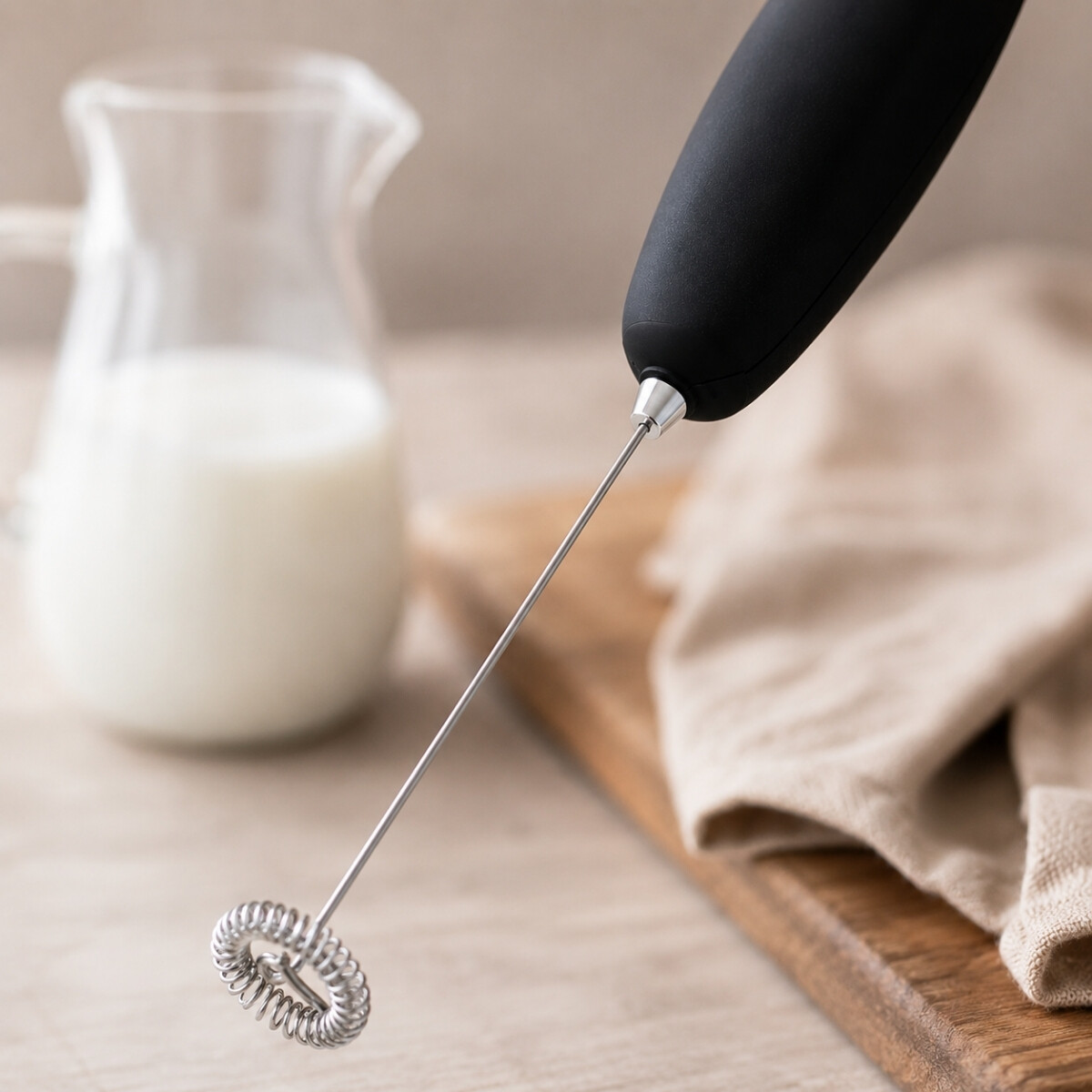 Batidor de leche a pilas - NEGRO 