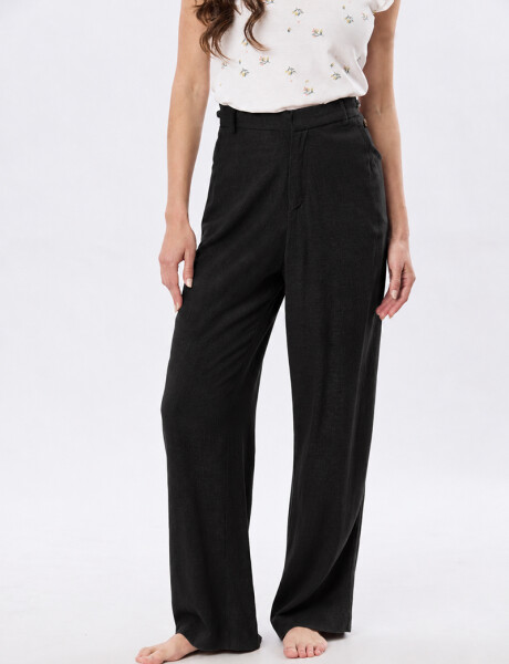 PANTALÓN DE LINO Negro
