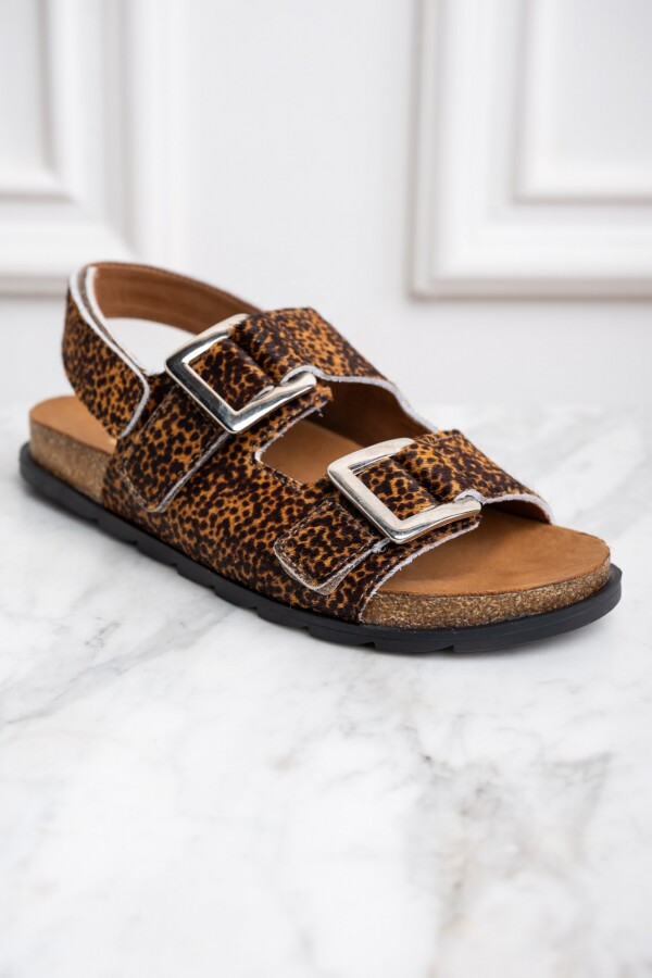 Sandalia Animal Print Marron