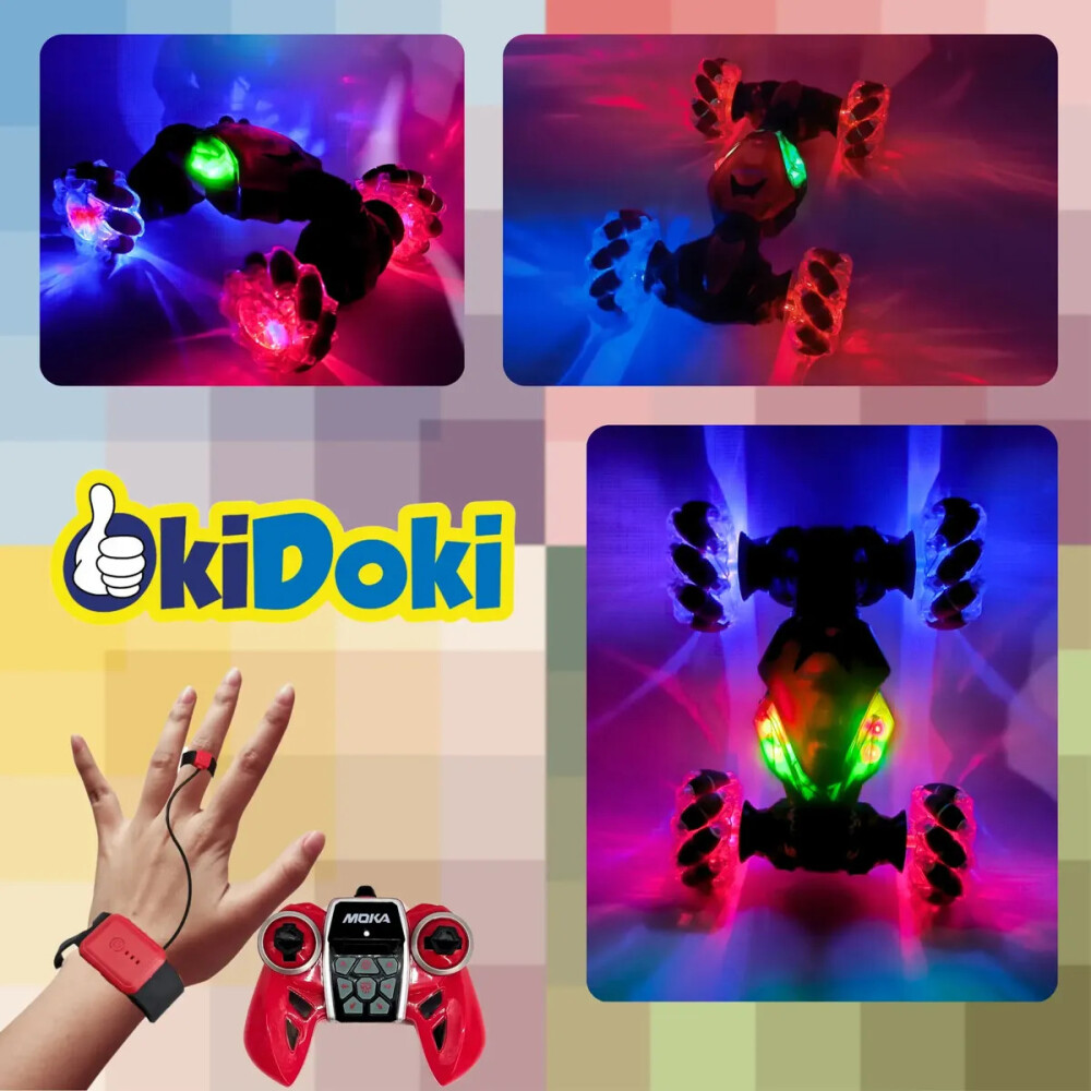 Auto a control remoto Acrobático 360° MOKA, con controlador en la muñeca Azul