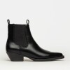 Bota caña baja Jolene en efecto cuero Negro