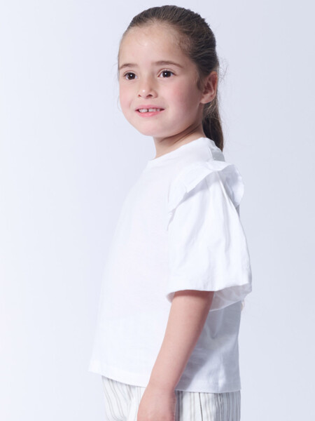 Remera manga balloon Blanco
