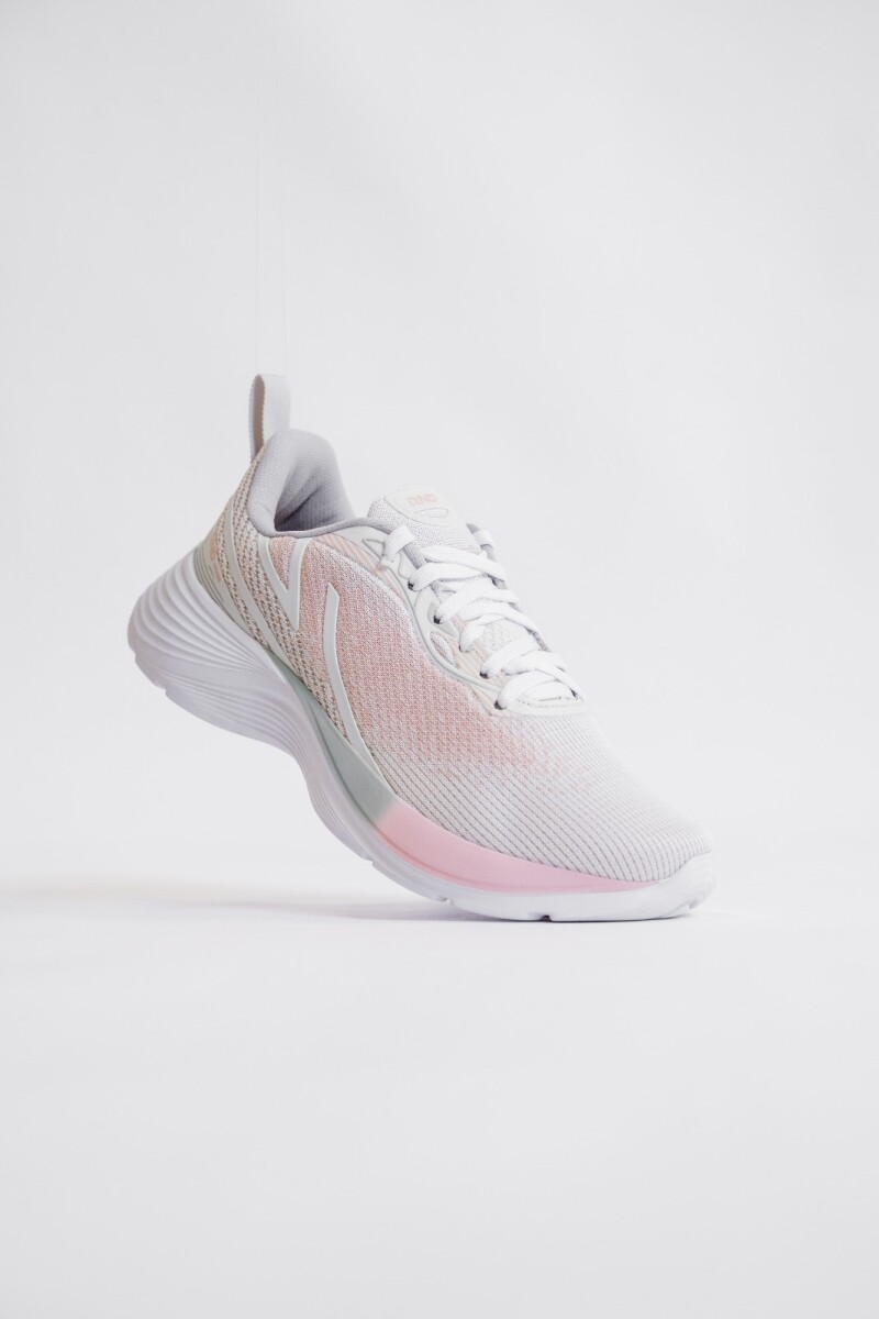 Calzado Deportivo. - Blanco y Rosa. 