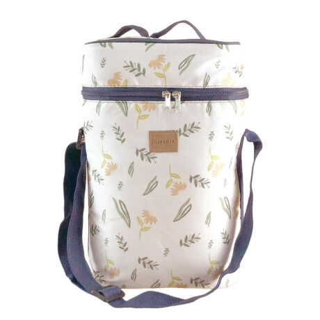 Bolso Matero Flores Fondo Beige