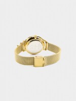 Reloj Con Pulsera De Malla Metálica Y Charm dorado