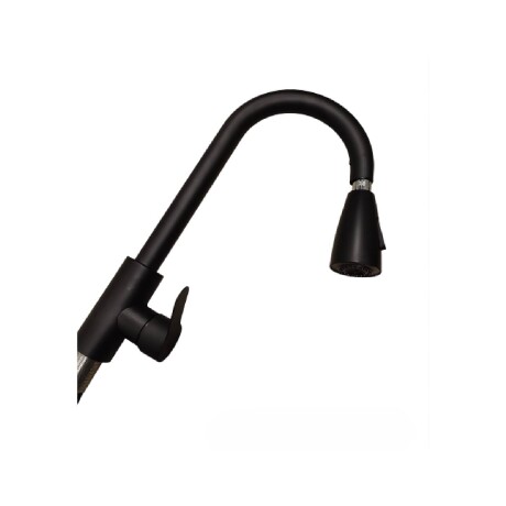 Grifo de cocina gourmet extensible de una sola manija Negro Mate