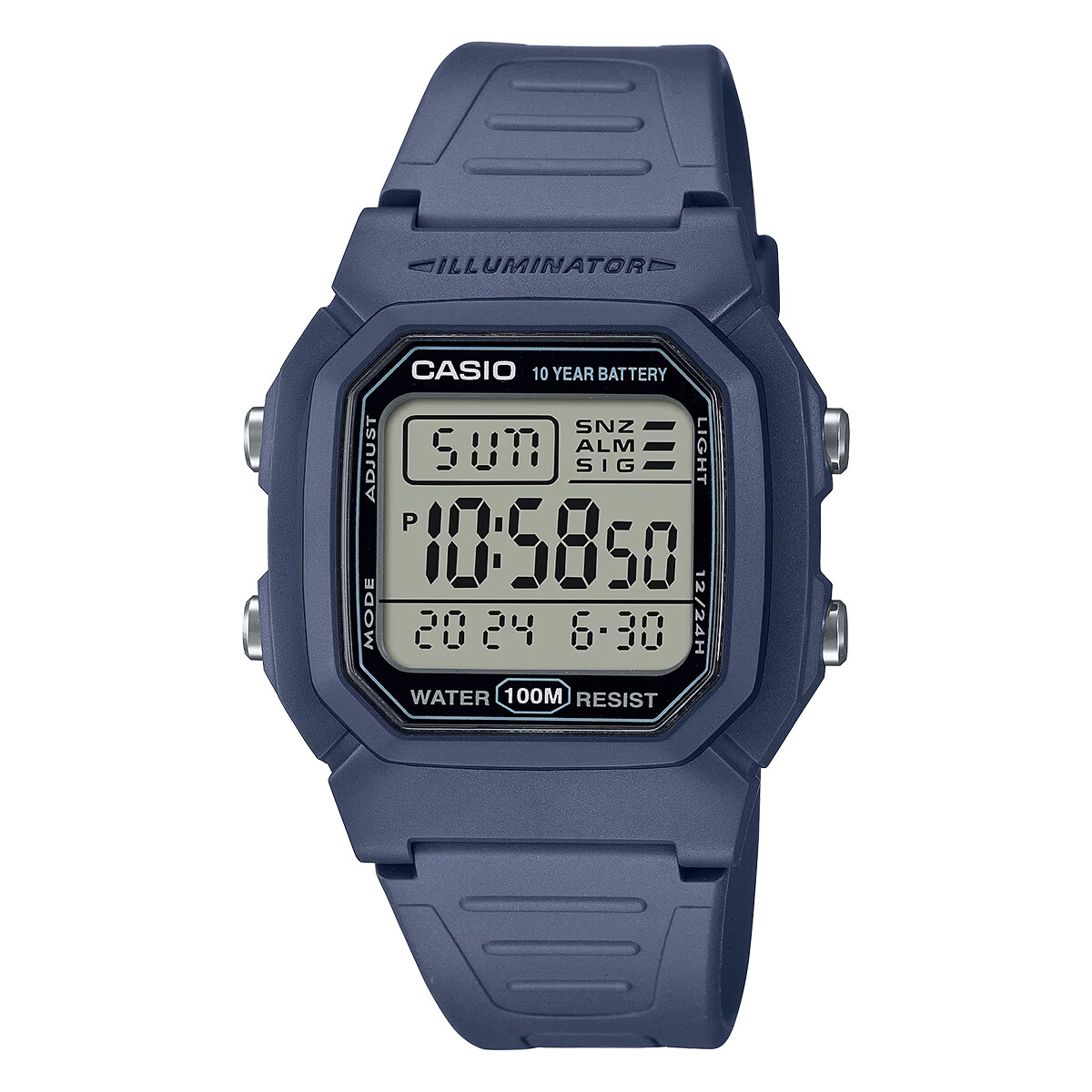 Reloj CASIO W800H-2AVDF en Resina Azul Esfera 37mm 