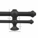 Barrote cortina metal Eurometal DUO 2,0m + 2 soportes GRIS OSCURO