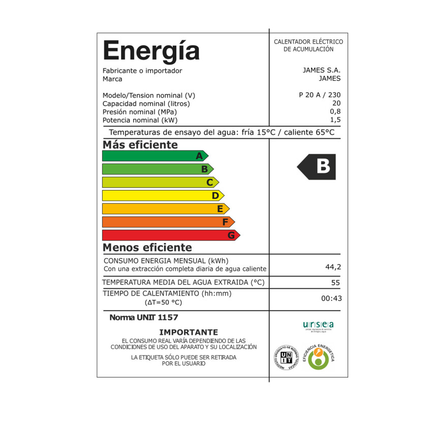 Calefón James 20 Litros Acero Prisma Calefón James 20 Litros Acero Prisma