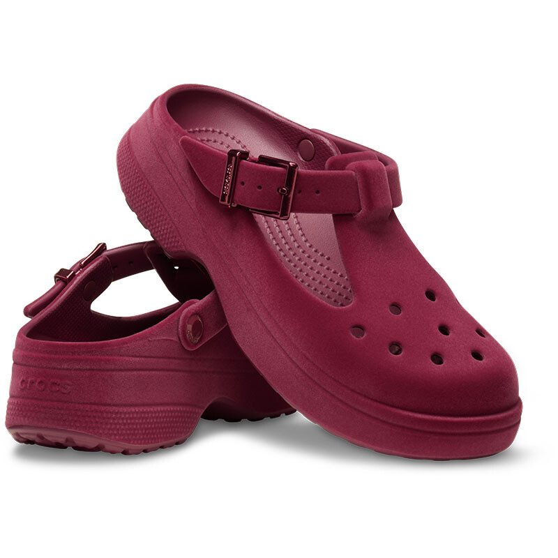 Crocs Classic Clog Mary Jane Velvet Rojo