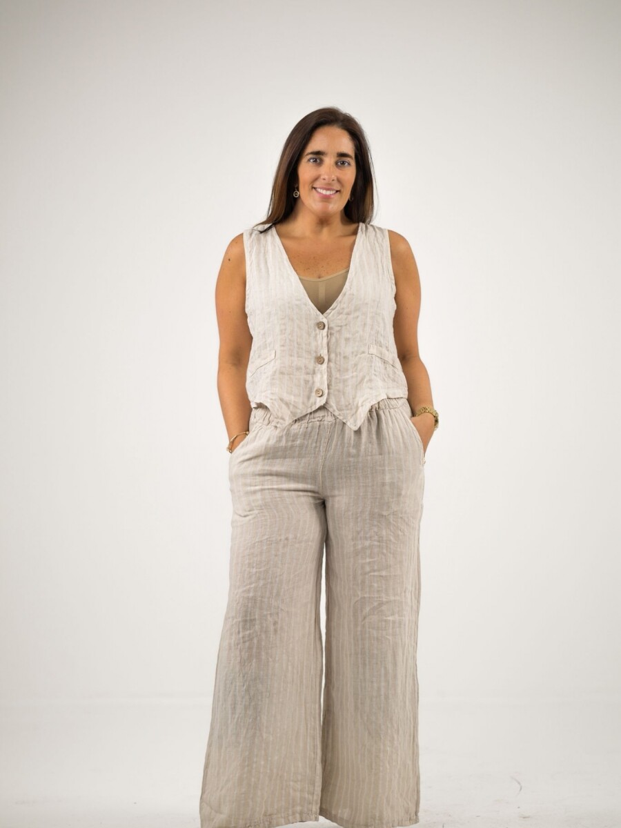 Conjunto 100% lino Beige