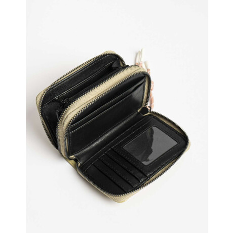 Billetera De Cuerina Con Doble Cierre Verde Claro