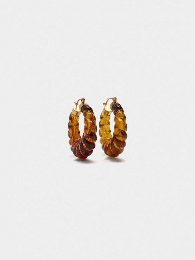 Aros De Resina marron