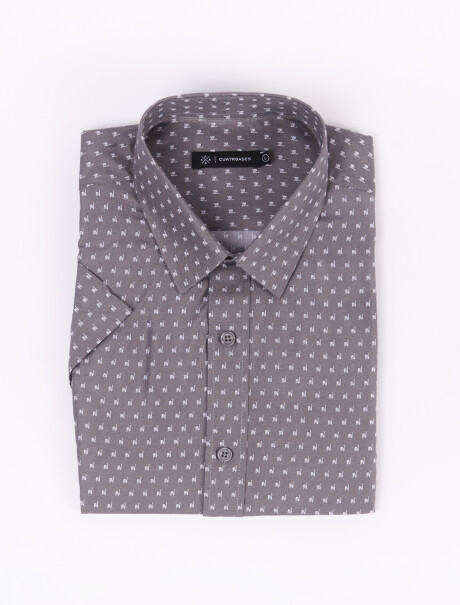 Camisa m/c estampada gris