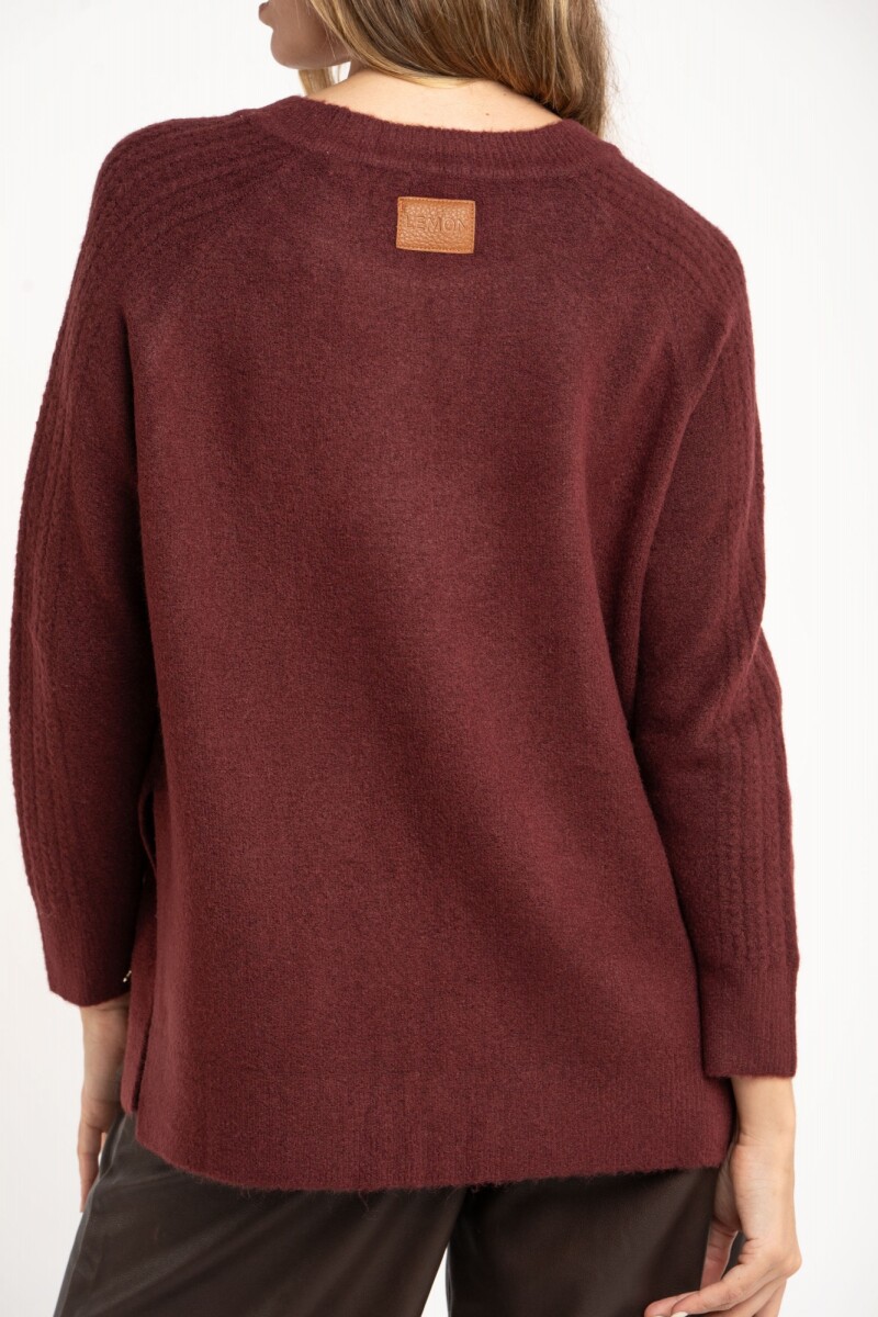 Sweater Texturado Bordeaux