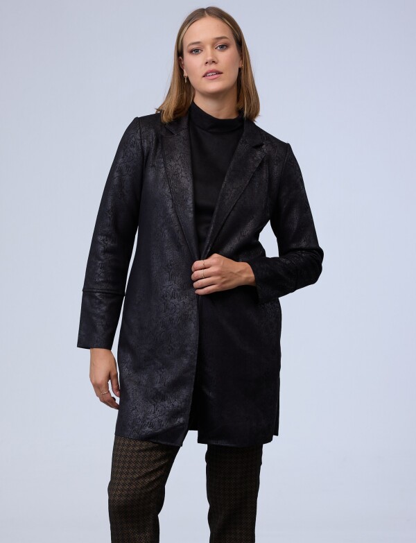 Chaqueta Suede Laminado NEGRO