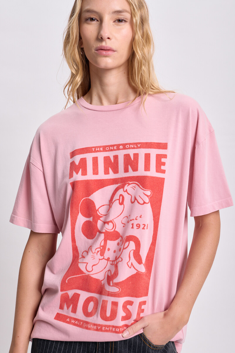Remera oversize estampa Minnie Rosa