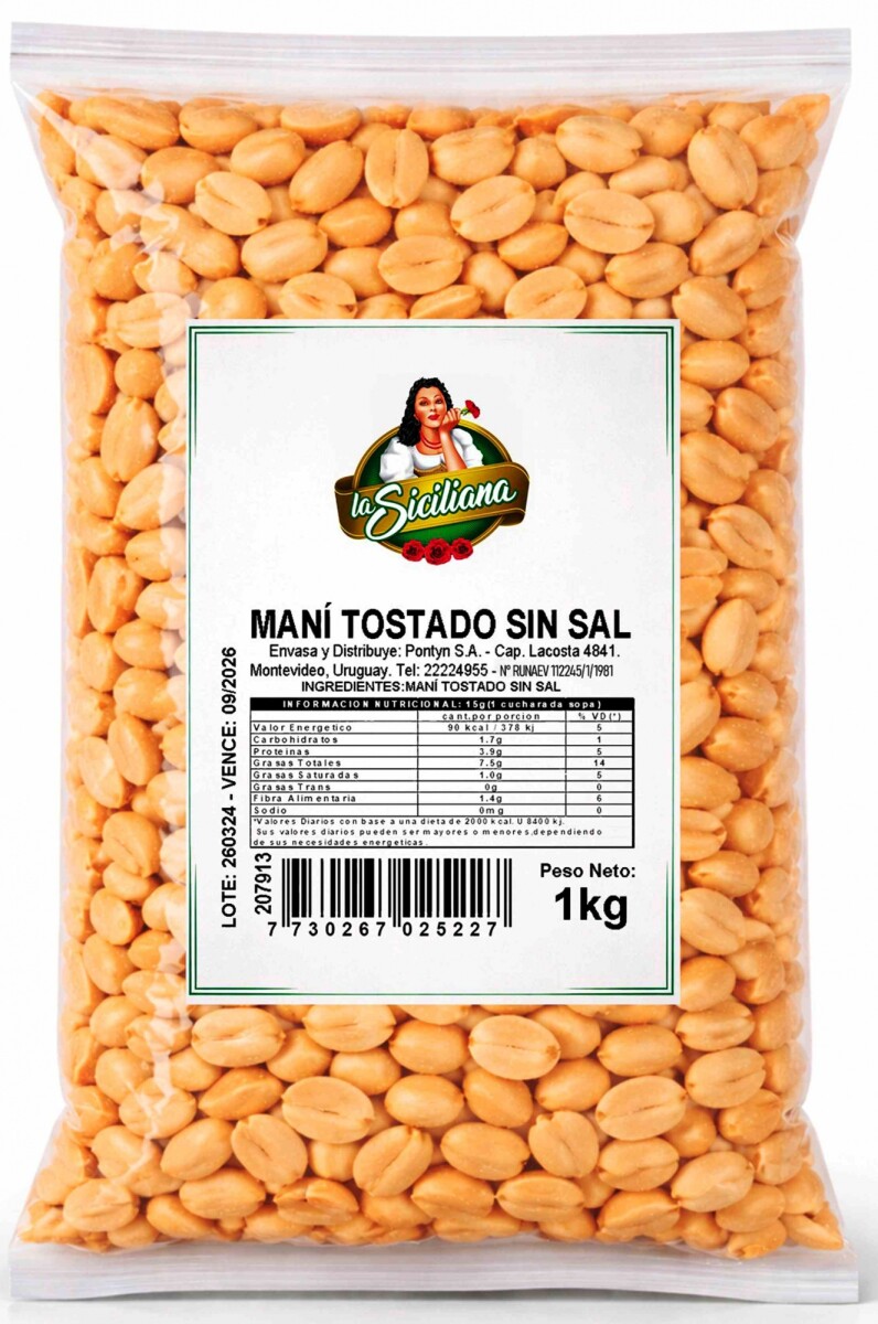 MANI PELADO TOSTADO S/SAL 1K LA SICILIANA 