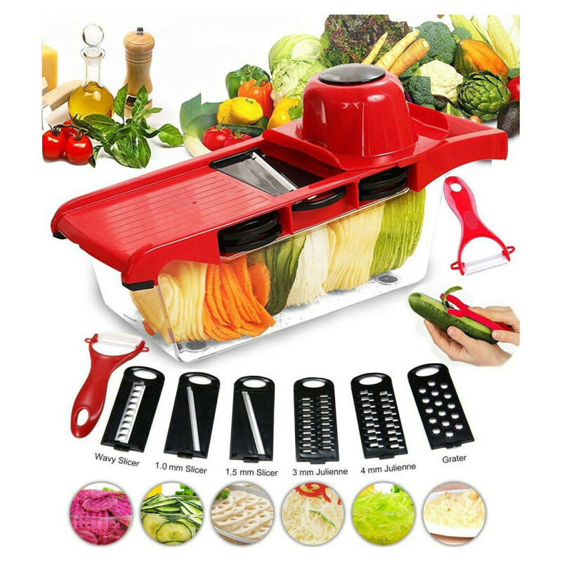 Rallador Cortador Picador De Frutas y Vegetales 6 en 1 Rallador Cortador Picador De Frutas y Vegetales 6 en 1