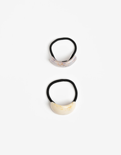 Gomitas Elásticas Sets Acrilico Set De 2 Pony Cuff De Acrlico Glossy. - Combinacion Bicolor