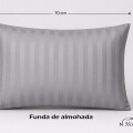 Juego de sábanas KING de tela a rayas Premium 400 hilos Gris