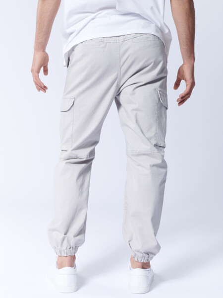 Pantalón Cargo Jogger Gris Claro