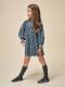 Vestido Bordado De Flores Plomo