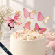 Topper Feliz Cumple Mariposa Rosa