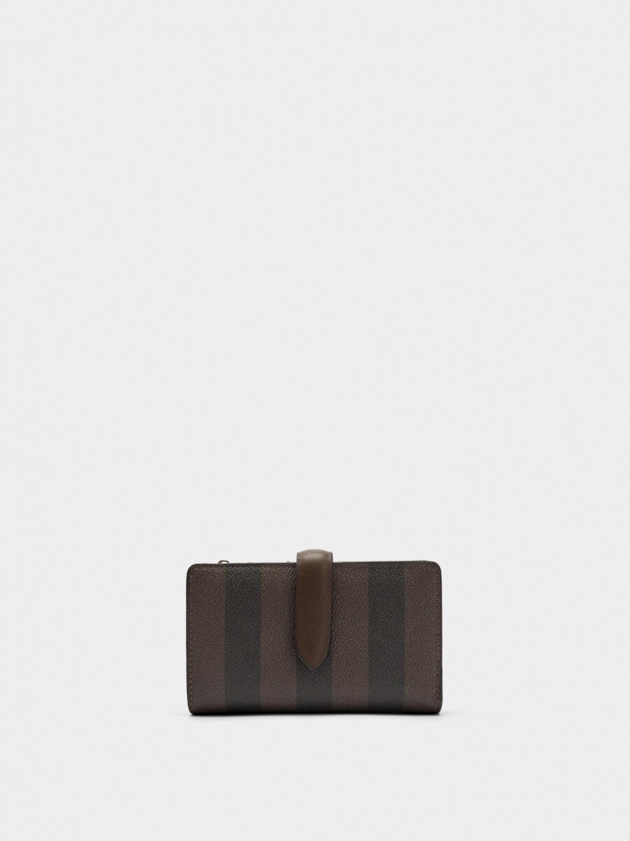 Cartera Con Rayas M marron