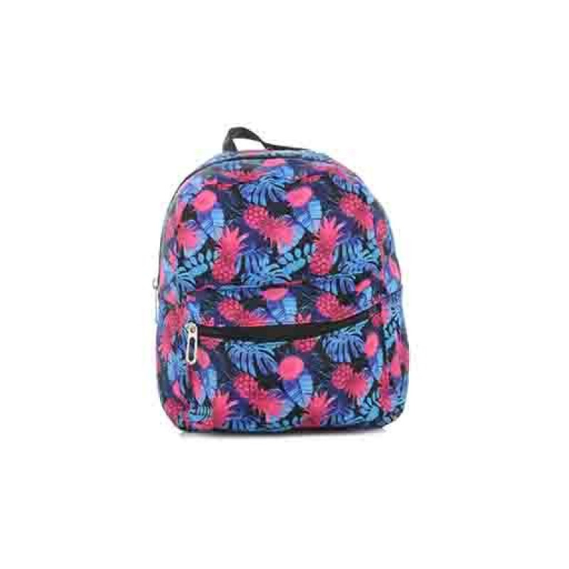 Mochila Miss Carol en tela estampada MICHONNE Violeta - Ananas