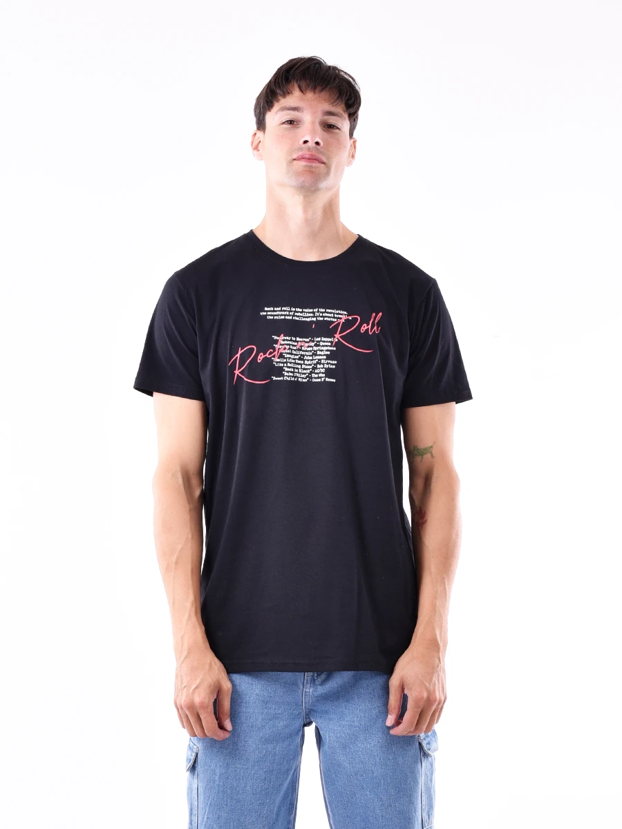 REMERA ROCK - NEGRO 