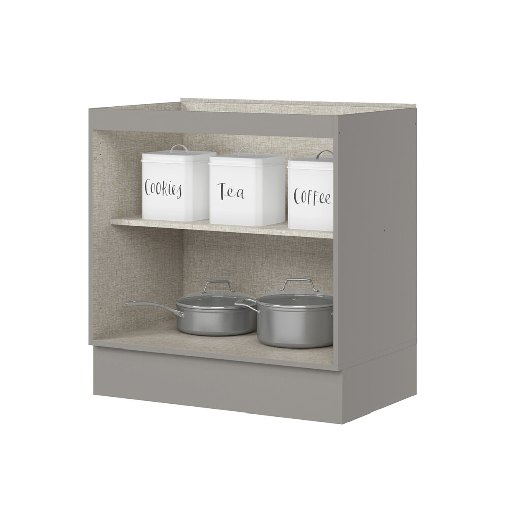 BAJO MESADA ARMARIO 2 PUERTAS - LÍNEA AMERICANA GRIS