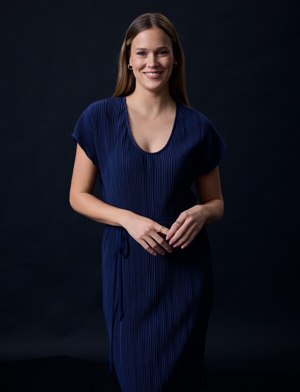 Vestido Midi Plisado AZUL