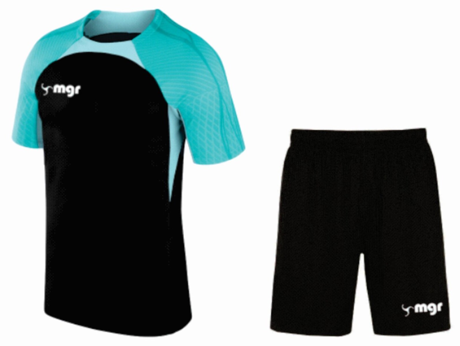 Equipo Express Negro con mangas Turquesa 10 UNIDADES 