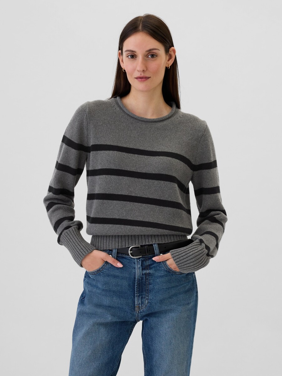 Buzo Algodón Mujer - Grey Stripe 