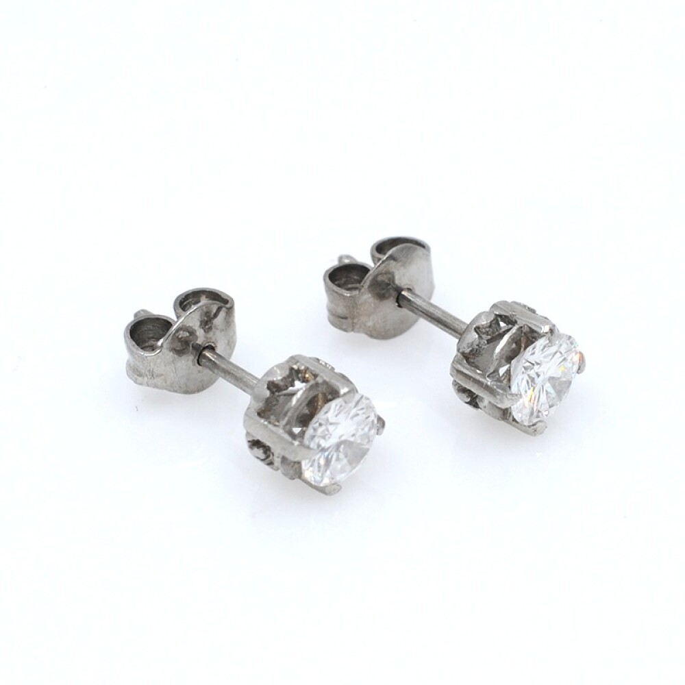 Caravanas en oro 18k blanco y brillantes Caravanas en oro 18k blanco y brillantes