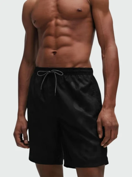 BOSS - Short de Baño Negro con Logo