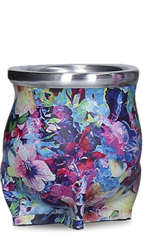 MATE DE CERÁMICA MEDIANO ALFA FLOREADO MULTICOLOR