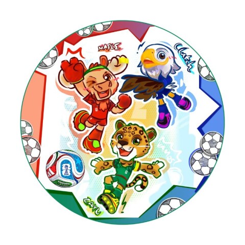 Láminas Mundial Mascotas Fondo - Red