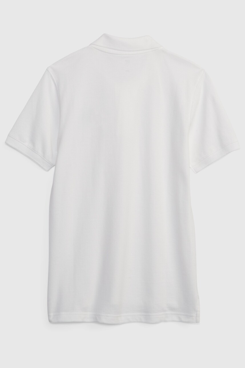 Remera Polo Logo Gap Manga Corta Niño Optic White 3