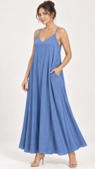 VESTIDO MALTA CELESTE