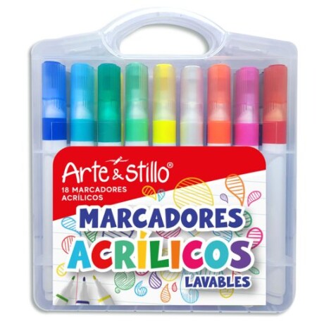 MARCADOR ACRILICO LAVABLE ARTE Y ESTILLLO X 18 HR0116 001