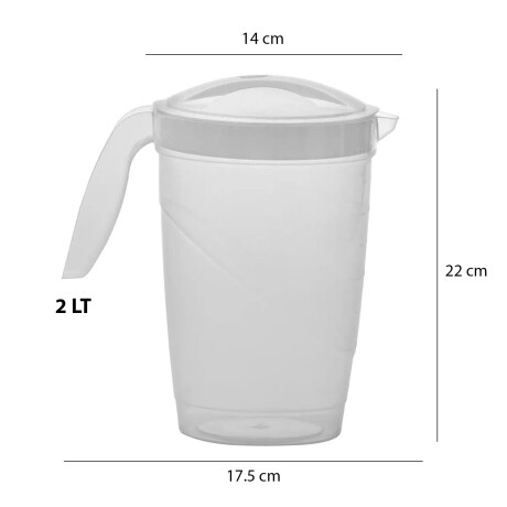 Jarra Plástica Paramount 2Lt con Tapa Pico Vertedor y Asa Blanco