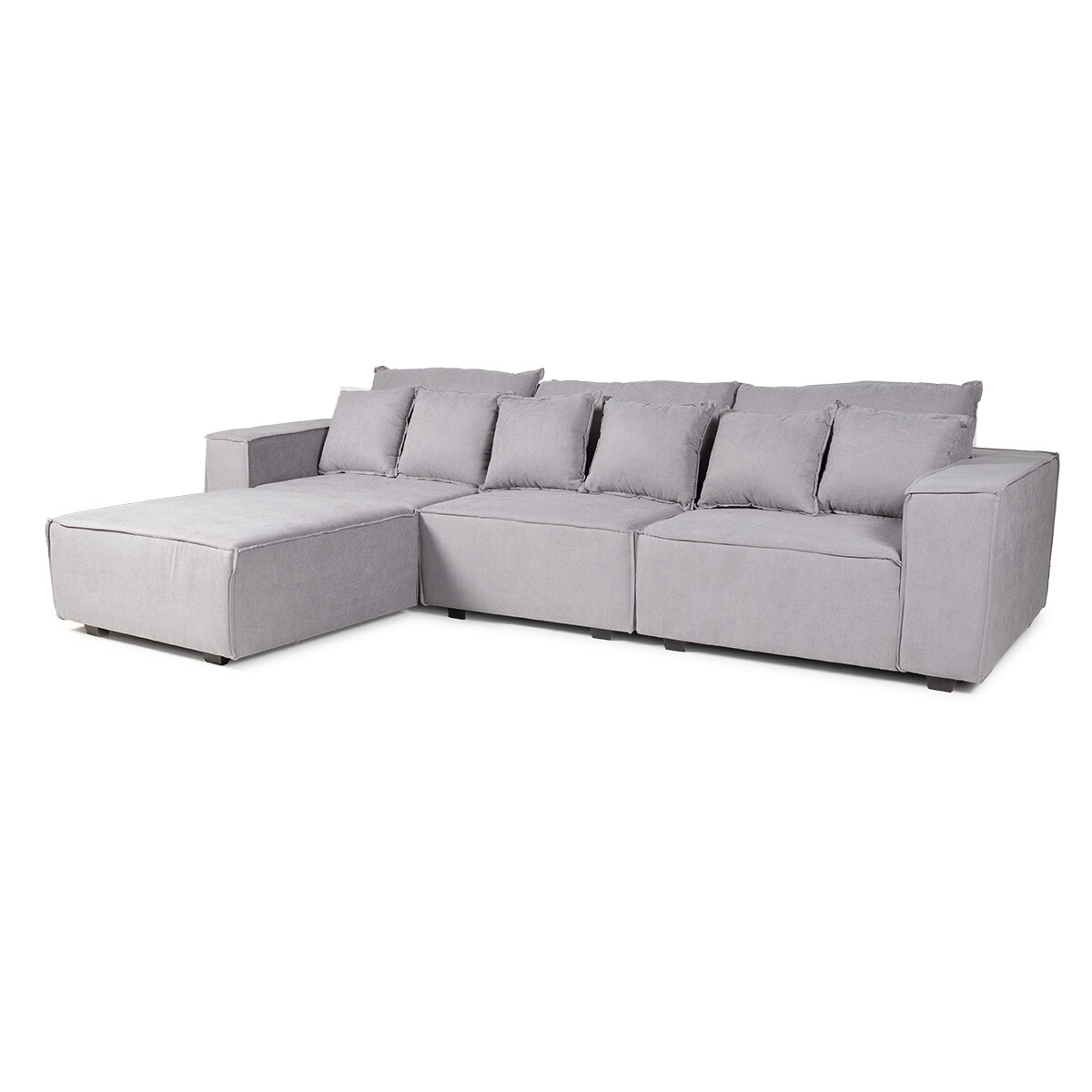 Sofá Modular Maia (4 módulos) - Tela Microfibra - 12074 (Gris) 