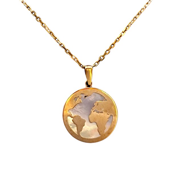 Dije Mundo-Oro bajo-Piedra Nácar-CP8560 Conpiedra