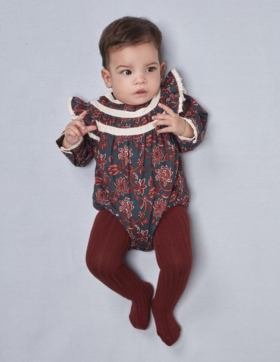 Ranita Estampado De Flores - Petroleo 