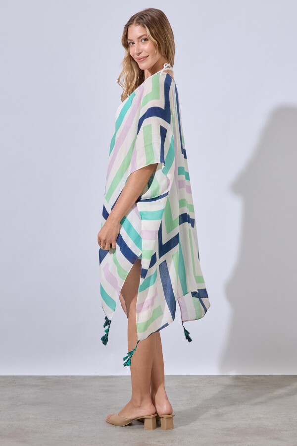 Kimono Lineas MULTI/AZUL