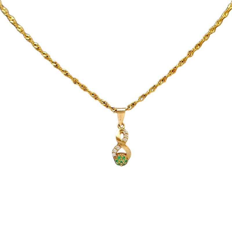 Dije Infinito-Oro bajo-Piedra Zirconia-CP8518 conpiedra