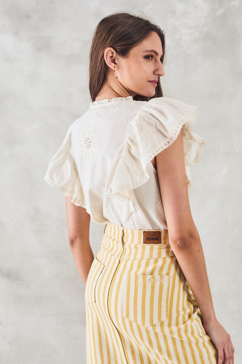 Blusa Sin Mangas Bordada Nacar